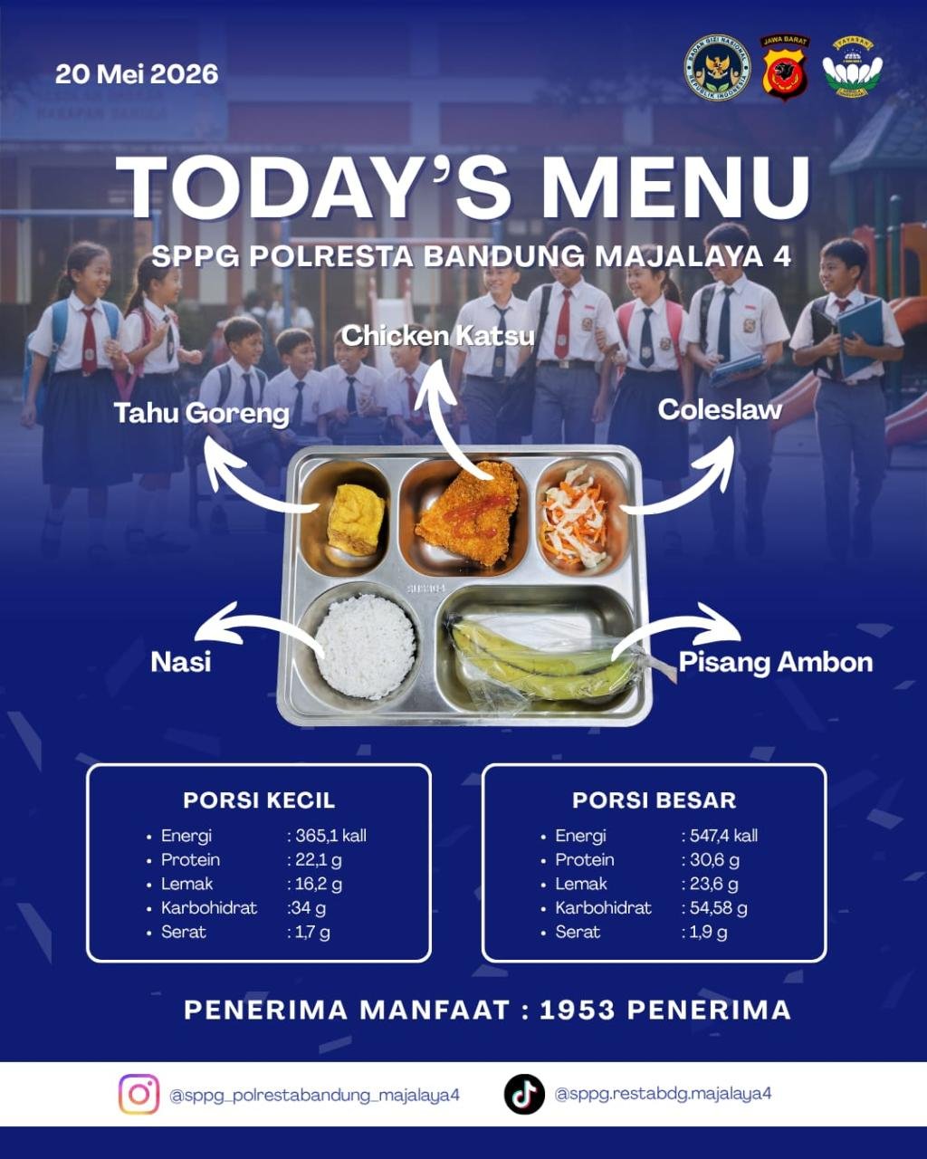 Nasi + Chicken Katsu + Tahu Goreng + Coleslaw + Pisang Ambon